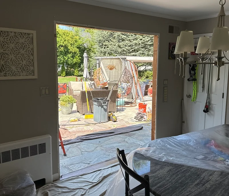 Kitchen patio door ready for installation